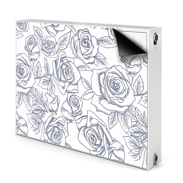 Dekorative Heizkörperabdeckung Blaue rosen
