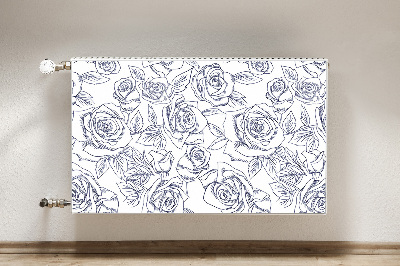 Dekorative Heizkörperabdeckung Blaue rosen