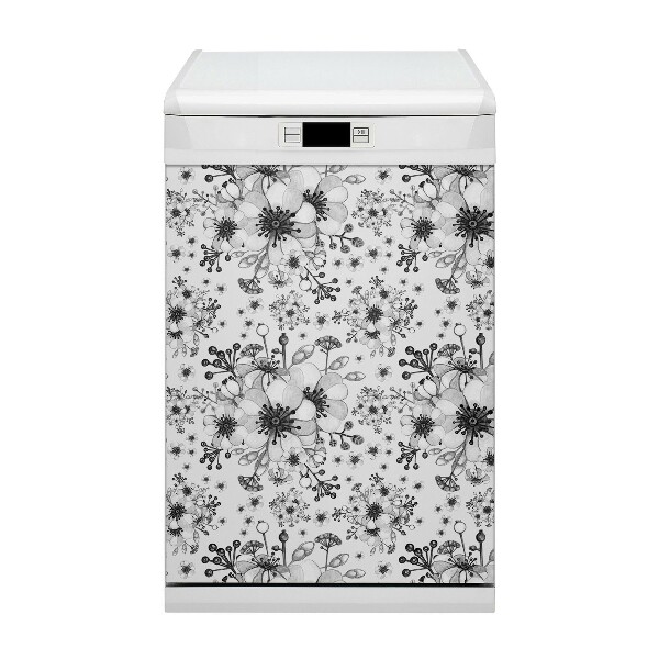 Dekorativer Magnet für eine Spülmaschine Schwarz -Weiß -Muster