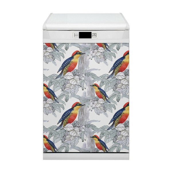 Dekorativer Magnet für eine Spülmaschine Bemalten Vögel