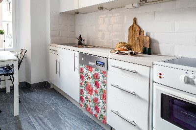 Dekorativer Magnet für eine Spülmaschine rote Blumen