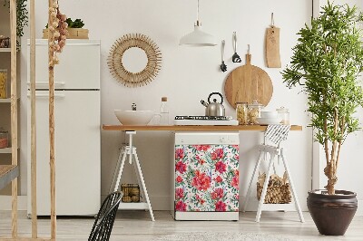 Dekorativer Magnet für eine Spülmaschine rote Blumen