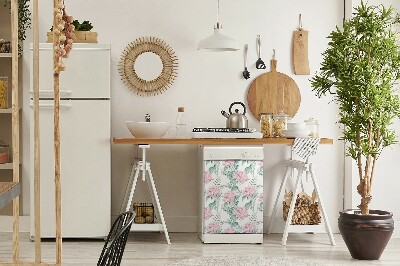 Dekorativer Magnet für eine Spülmaschine Hellrosa Blumen