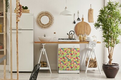 Dekorativer Magnet für eine Spülmaschine Farbenfrohe Blumen