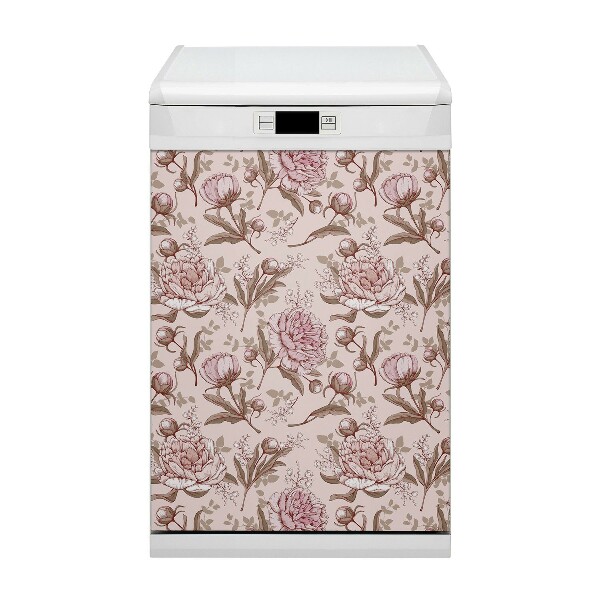 Dekorativer Magnet für eine Spülmaschine Rosa Pfingstrosen