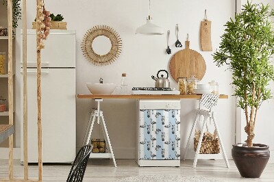 Dekorativer Magnet für eine Spülmaschine Flammen und Ananas
