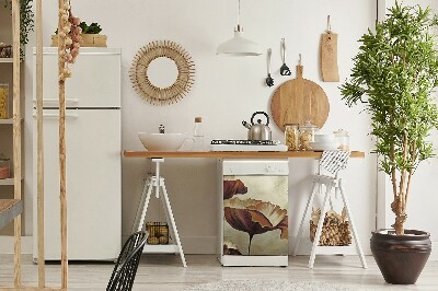 Magnet für eine Spülmaschine Malen große Mohnblumen