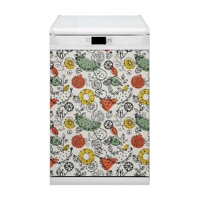 Dekorativer Magnet für eine Spülmaschine Obstkonturen