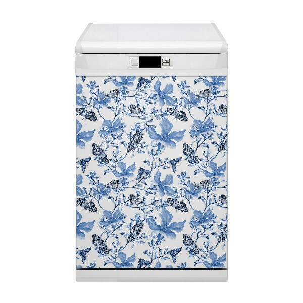 Dekorativer Magnet für eine Spülmaschine Blaue Blumen