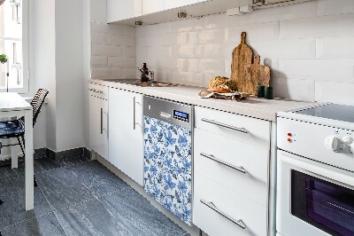 Dekorativer Magnet für eine Spülmaschine Blaue Blumen