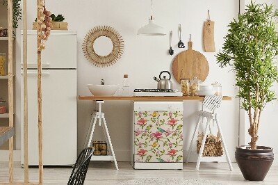 Dekorativer Magnet für eine Spülmaschine Blumen und Vögel