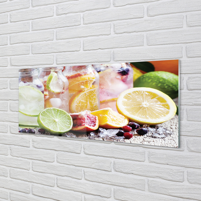 Acrylglasbilder Fruchtcocktail eis gläser