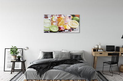 Acrylglasbilder Fruchtcocktail eis gläser
