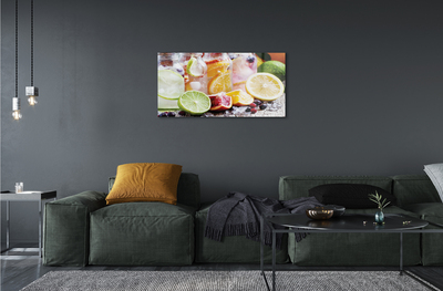 Acrylglasbilder Fruchtcocktail eis gläser