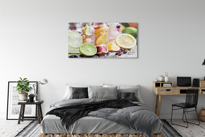 Acrylglasbilder Fruchtcocktail eis gläser