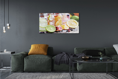 Acrylglasbilder Fruchtcocktail eis gläser