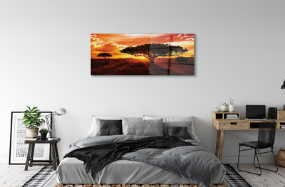 Acrylglasbilder Wolken bäume westen