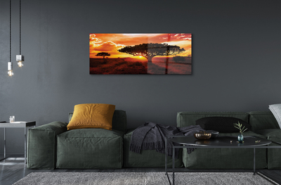 Acrylglasbilder Wolken bäume westen