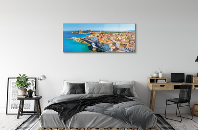 Acrylglasbilder Stadt an der küste von griechenland meer