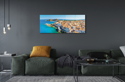 Acrylglasbilder Stadt an der küste von griechenland meer