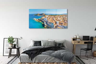Acrylglasbilder Stadt an der küste von griechenland meer