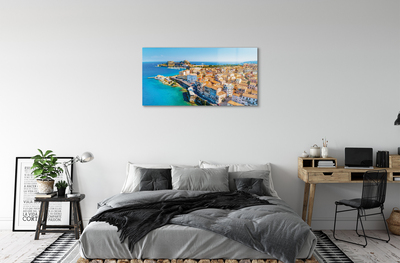 Acrylglasbilder Stadt an der küste von griechenland meer