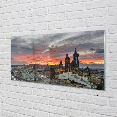 Acrylglasbilder Sunset panorama krakow