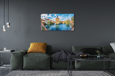 Acrylglasbilder Deutschland alte brücken des flusses in der stadt