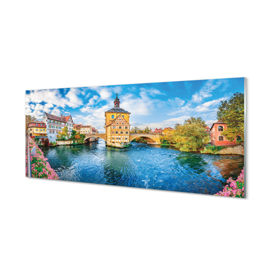Acrylglasbilder Deutschland alte brücken des flusses in der stadt