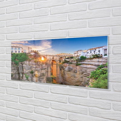Acrylglasbilder Spanien brücke sonnenuntergang sonne