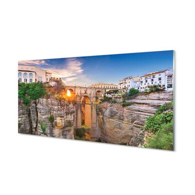 Acrylglasbilder Spanien brücke sonnenuntergang sonne