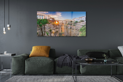 Acrylglasbilder Spanien brücke sonnenuntergang sonne