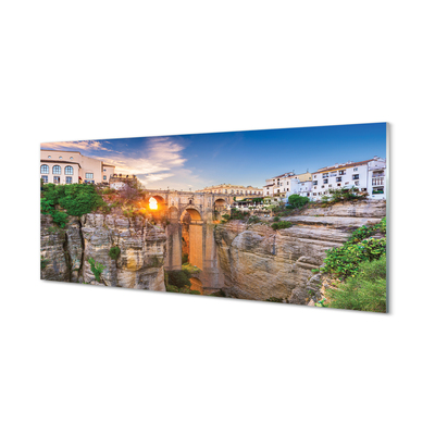 Acrylglasbilder Spanien brücke sonnenuntergang sonne