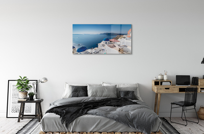 Acrylglasbilder Panorama der meer griechenland gebäude