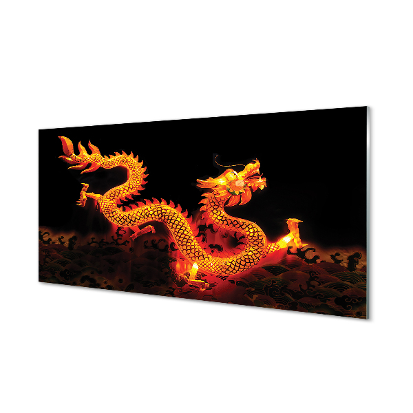 Acrylglasbilder Goldener drache