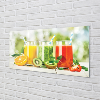 Acrylglasbilder Cocktails erdbeerkiwi