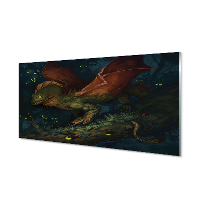Acrylglasbilder Grüne drachen im wald