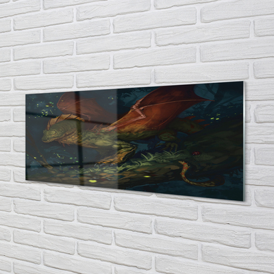 Acrylglasbilder Grüne drachen im wald