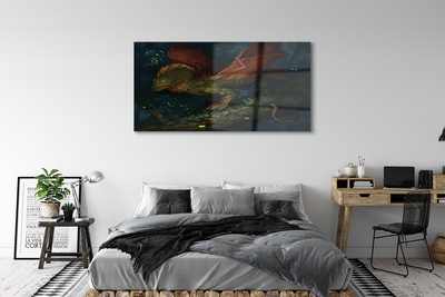Acrylglasbilder Grüne drachen im wald