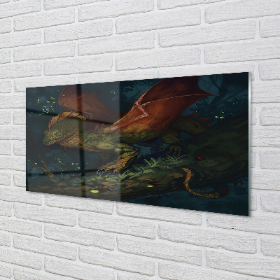 Acrylglasbilder Grüne drachen im wald