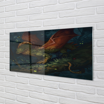Acrylglasbilder Grüne drachen im wald