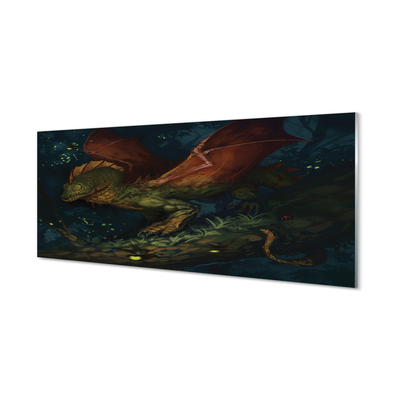 Acrylglasbilder Grüne drachen im wald