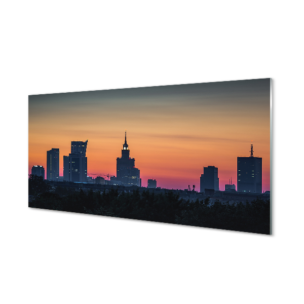 Acrylglasbilder Sunset panorama von warschau