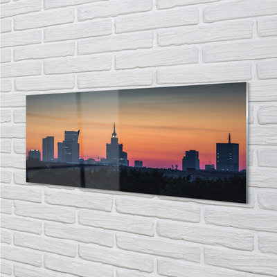 Acrylglasbilder Sunset panorama von warschau