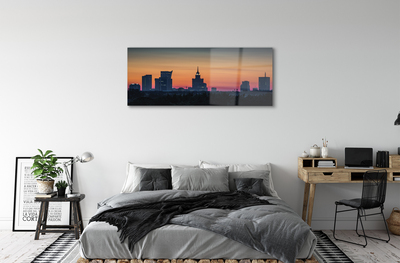 Acrylglasbilder Sunset panorama von warschau