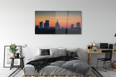 Acrylglasbilder Sunset panorama von warschau