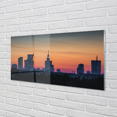 Acrylglasbilder Sunset panorama von warschau