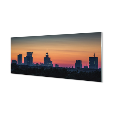 Acrylglasbilder Sunset panorama von warschau