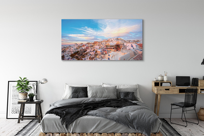 Acrylglasbilder Griechenland panorama sonnenuntergang stadt sonne