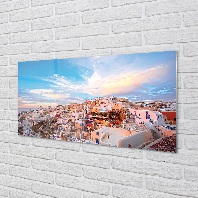 Acrylglasbilder Griechenland panorama sonnenuntergang stadt sonne